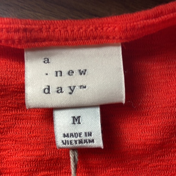 NWT A New Day Red Puff Sleeve Short Sleeve Top - Picture 11 of 11